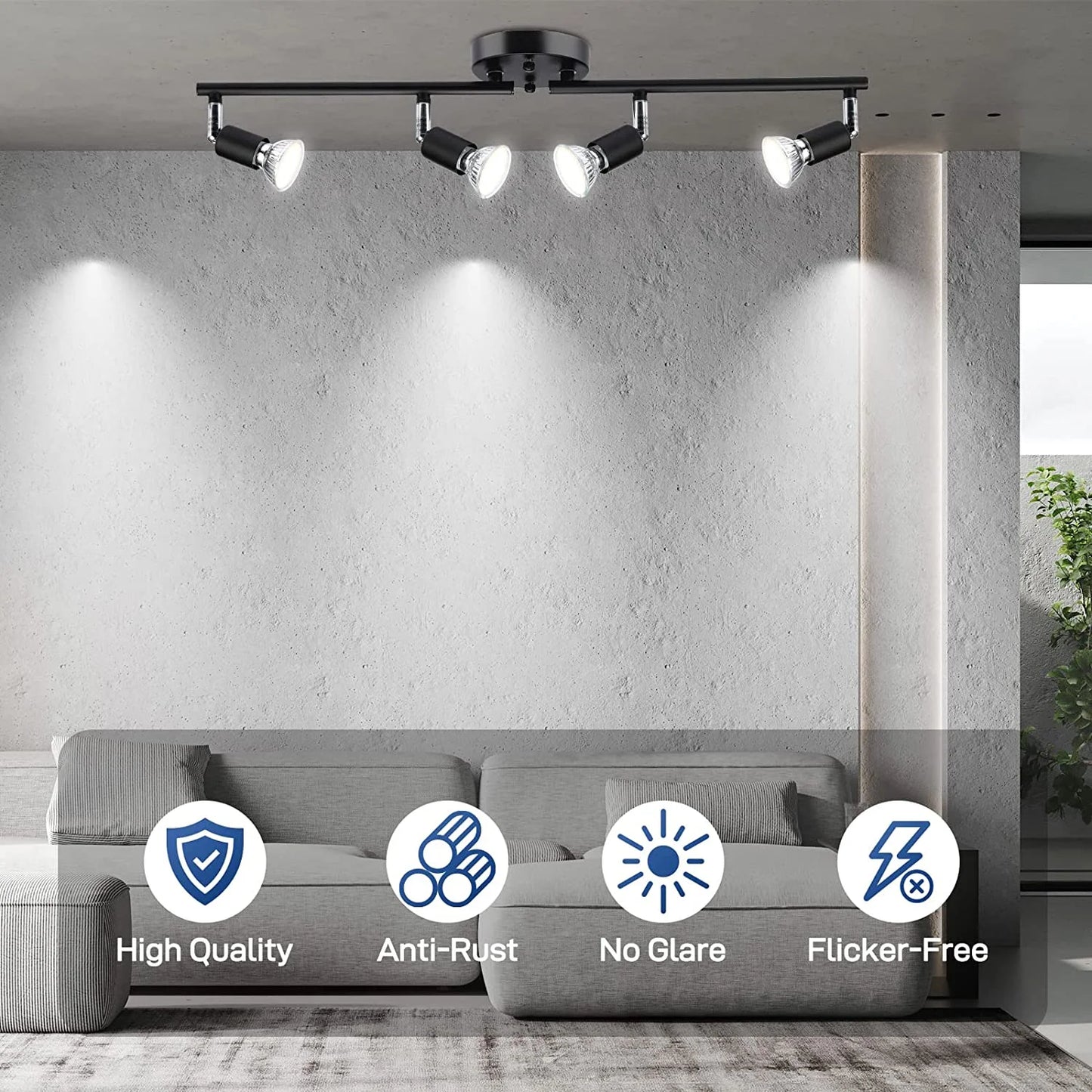 Best LED Spotlight, 4 Way Rotatable Ceiling Spot Light Bar