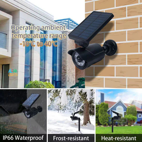 Solar Security Lights Outdoor Motion Sensor, Dummy CCTV Camera Deter Intruders, 8 LED Outdoor Solar Lights with PIR Sensor, IP65 Waterproof