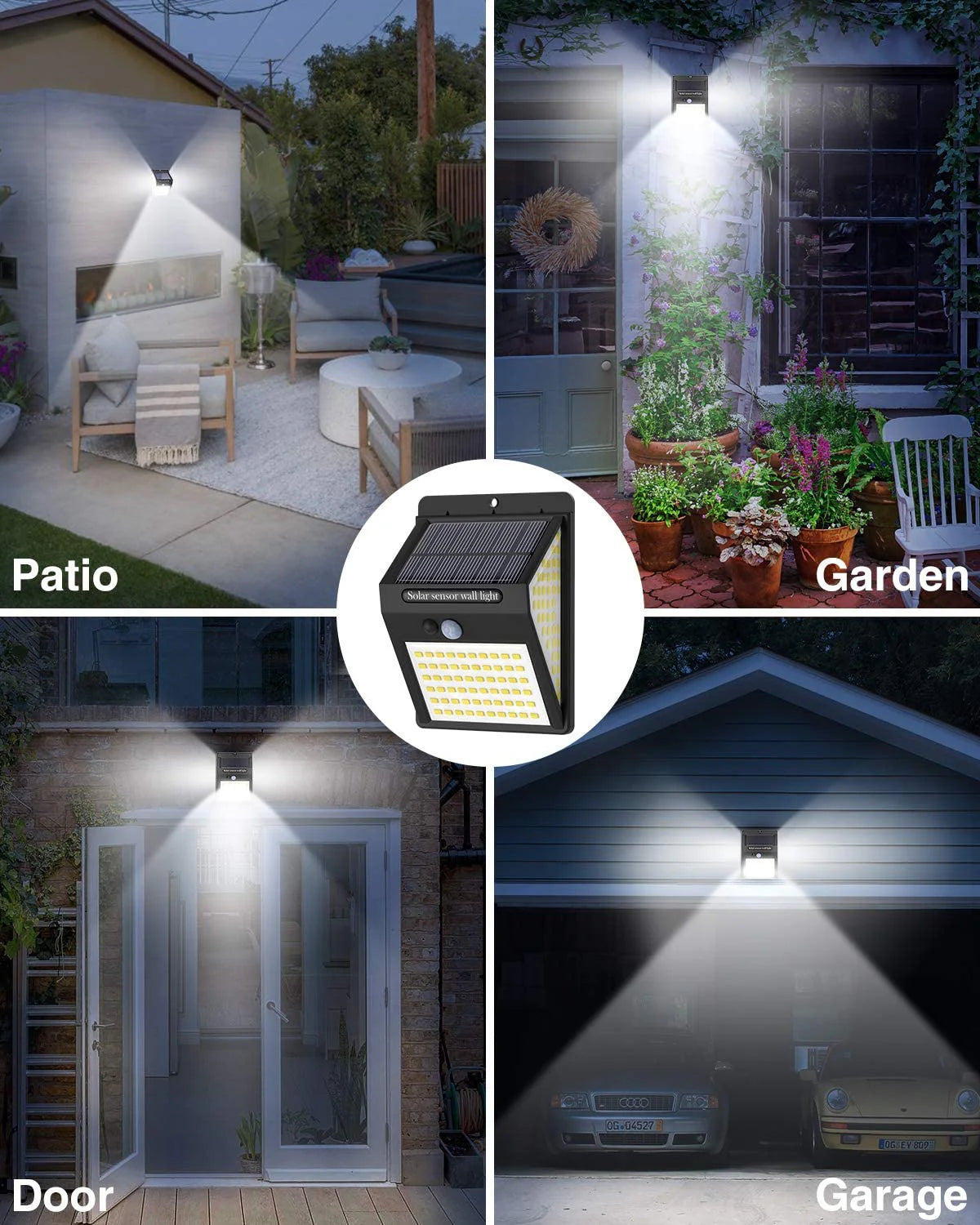 Gleam 'N Beam 40 LED Solar Security Lights Outdoor Motion Sensor Lights 270º Wide Angle Waterproof Solar Powered Wall Lights With Three Modes