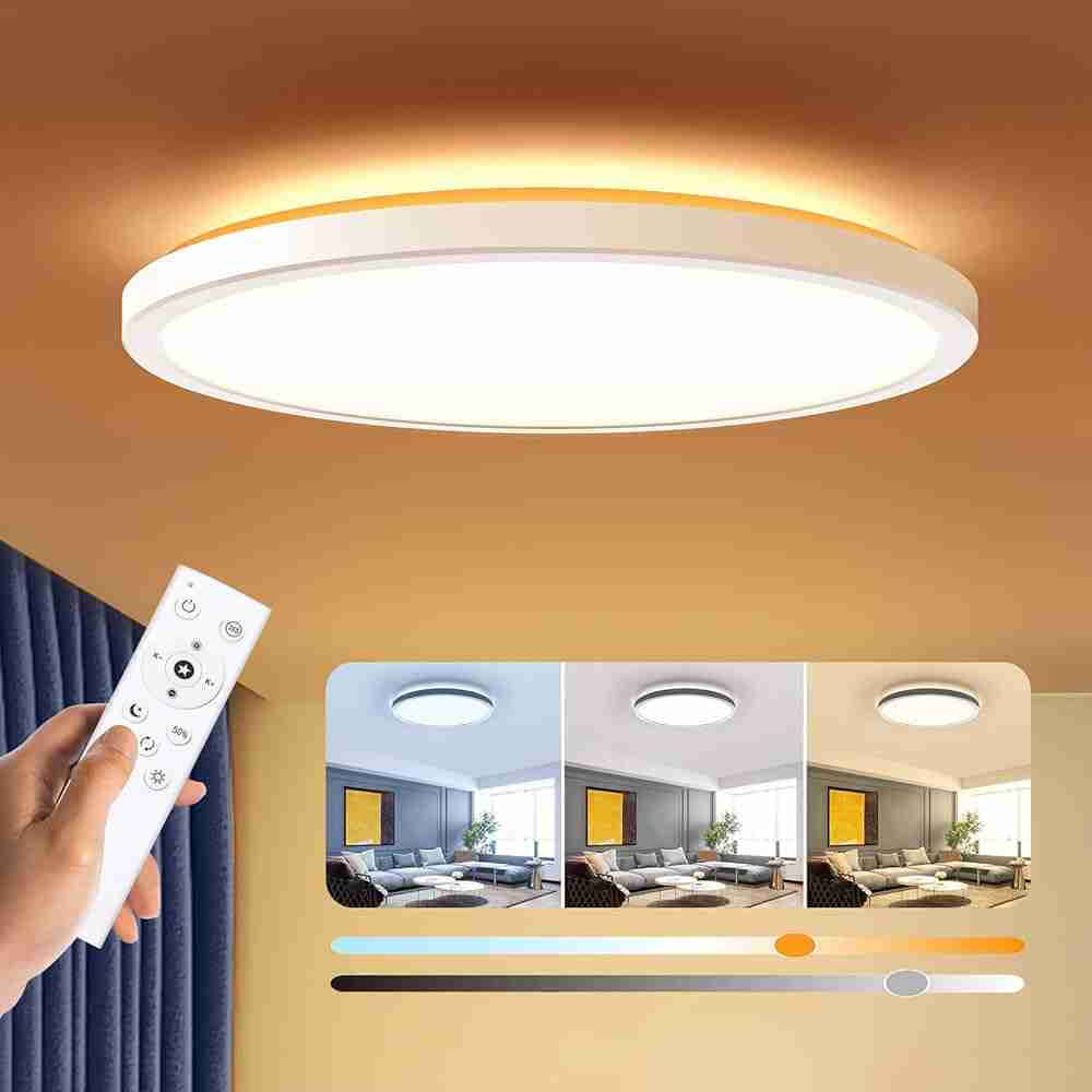 GLEAM 'N BEAM 24W RGB Dimmable LED Ceiling Light, 12", Remote, 3000-6500K, Bedroom