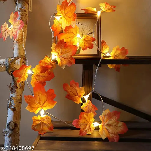 Maple Leaves Fairy Lights, 3m Length, 20 Warm White Lamps with 8 Modes &amp; Remote Control