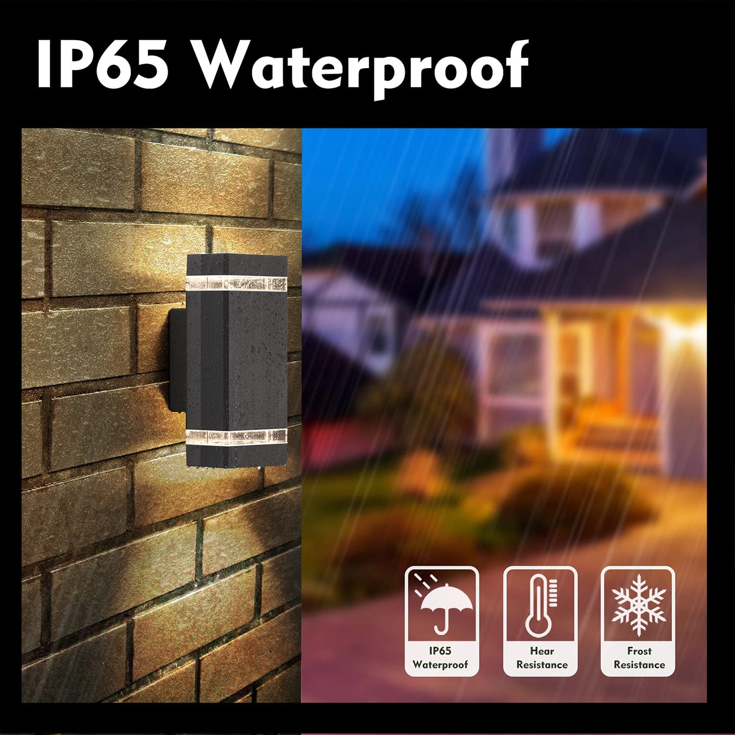 Up Down Outside Wall Lights IP65 Waterproof, Porch Light Front Door Lamp Modern Aluminium GU10, External LED Lighting Sconce Wall Mounted for House