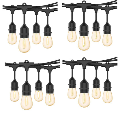 Outdoor Festoon Lights Mains Powered, 48FT/15M with 15 LED Bulbs