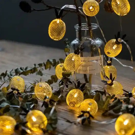 20 LED Pineapple Fairy String Lights Waterproof USB Powered Curtain Indoor/Outdoor Decorative Lighting,3m