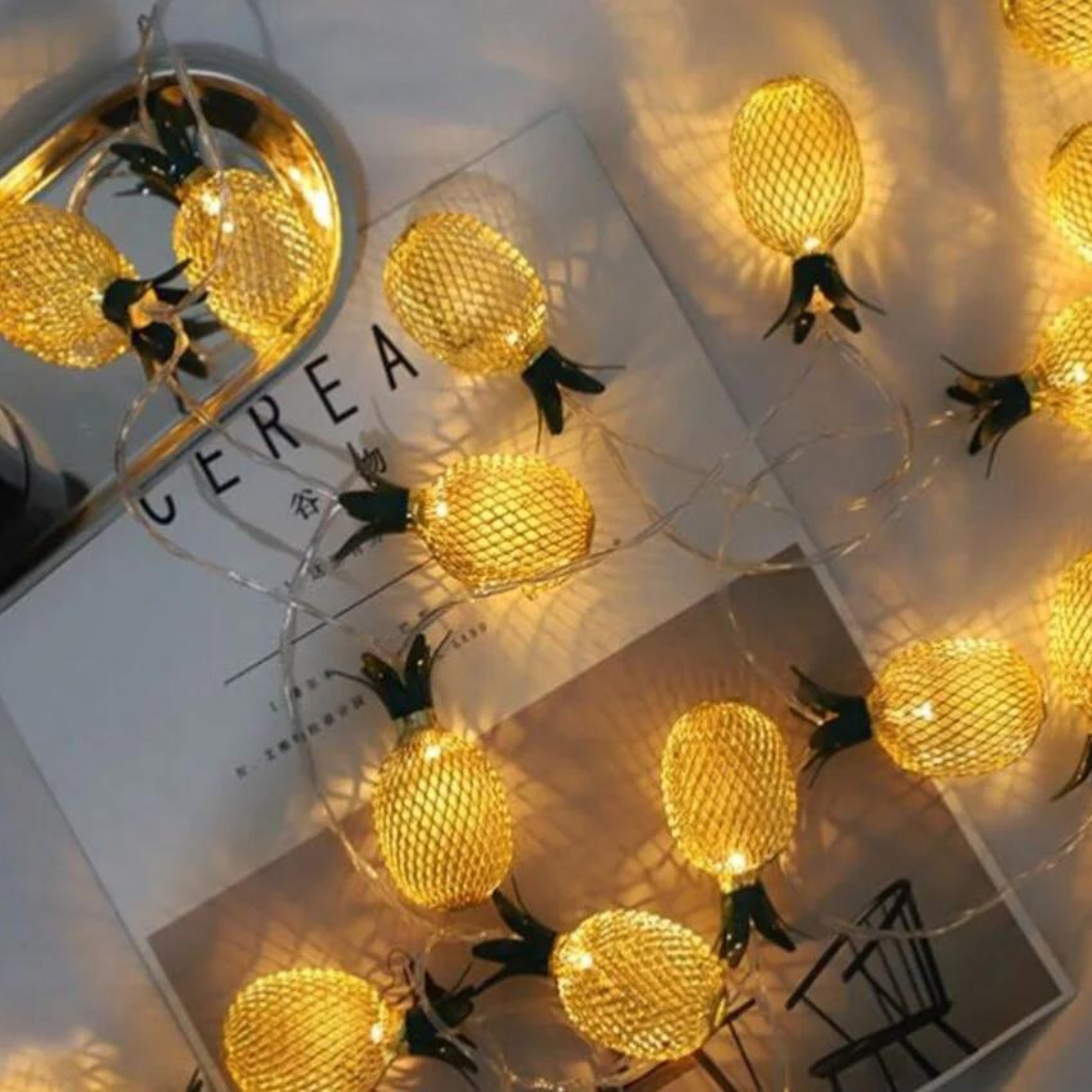 LED Pineapple Fairy String Lights, USB Powered, For Decoration