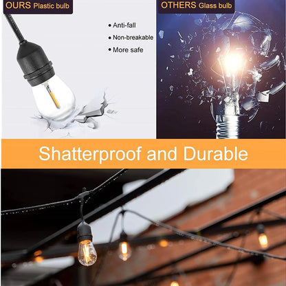  Outdoor Festoon Lights Mains Powered 48FT/15M LED