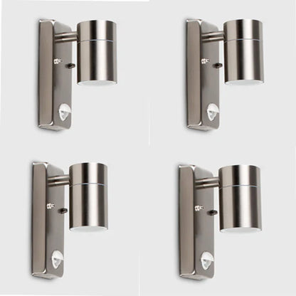 Outdoor Motion Sensor Wall Lights Mains Powered, Stainless Steel
