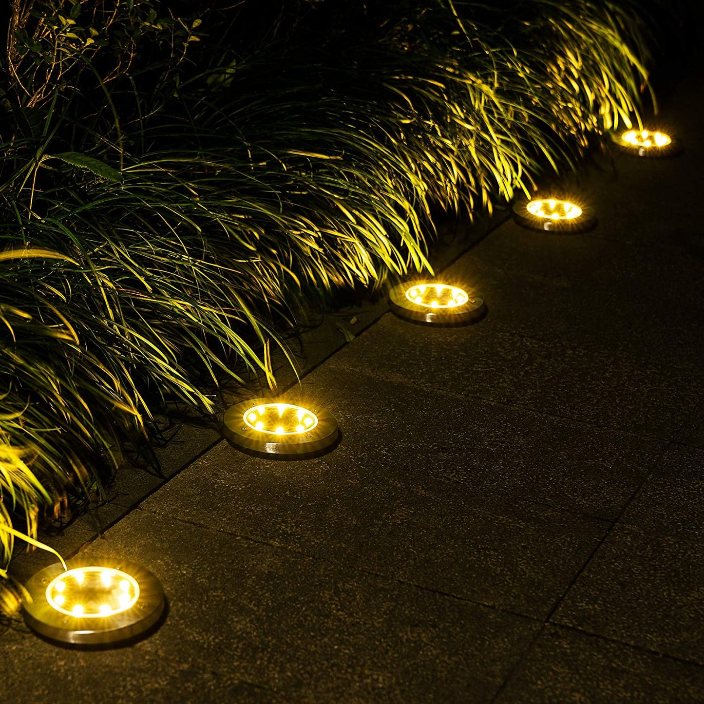 Solar Deck Lights Solar Powered 4 peck, For Outdoor Garden Lights