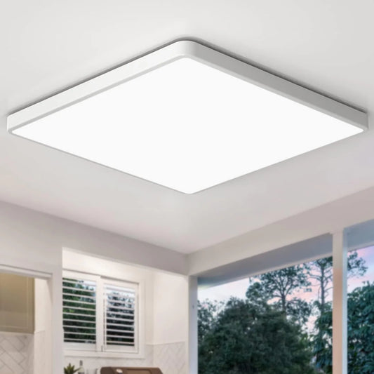 3240LM Waterproof GLEAM 'N BEAM Bathroom Lights Ceiling, Super Bright 6000K Daylight White, Modern Square Flush Mounted Lighting Fixture