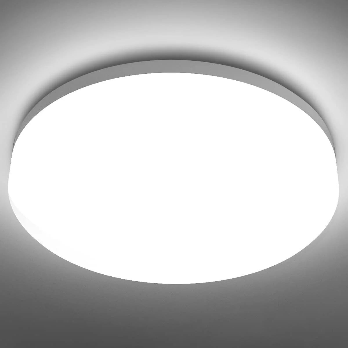 GLEAM 'N BEAM 24W Bathroom Lights Ceiling, Ceiling Lights Round,2050lm Waterproof 6500K 29cm,Indoor Dome Flush Ceiling Light