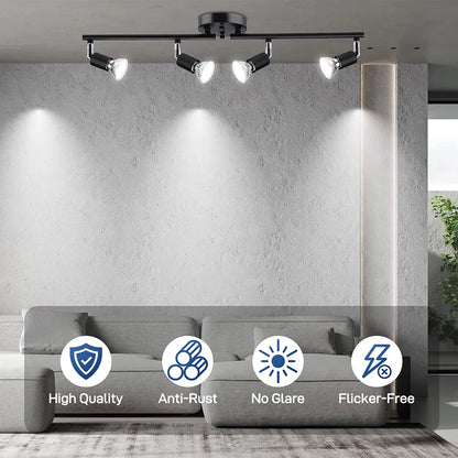 Best LED Spotlight, 4 Way Rotatable Ceiling Spot Light Bar