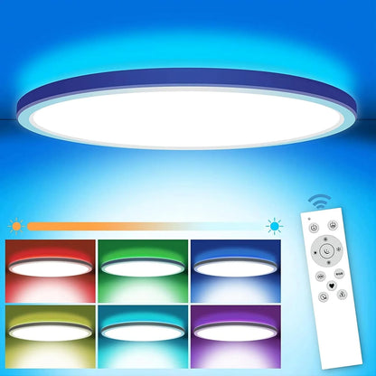 GLEAM 'N BEAM 24W RGB Dimmable LED Ceiling Light, 12", Remote, 3000-6500K, Bedroom